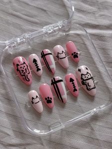 Cute Cat Gel Press-On Nails