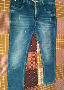 Men's Blue Distressed Jeans