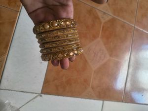 Golden Bangle Set( kangan set   2.4 size)