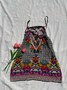 Boho Floral Print Spaghetti Strap Top
