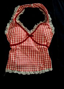 Red Gingham Halter Top