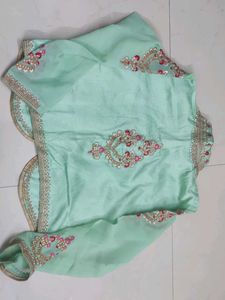 Elegant Mint Embroidered shrug