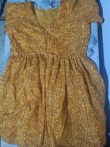 Yellow Printed Kurta
