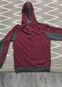 Men's Maroon &amp; Grey Colorblock Jacket
