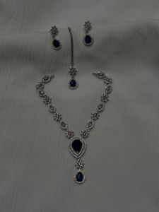 Premium Deep Blue Party Wear Jewellery Set 💙