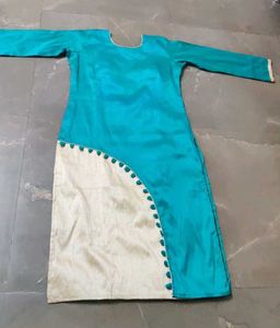 Turquoise &amp; Cream Kurti kurta