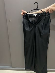 H&amp;M Wide Leg Faux Leather Pants