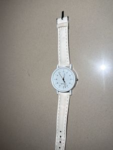Classic White Analog Watch