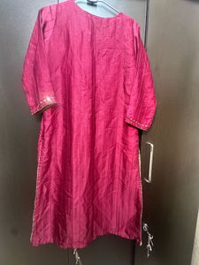 Mirrorwork Maroon Kurta with Lining