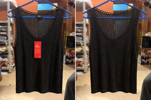 Black Sheer Lace Trim Sleeveless Top