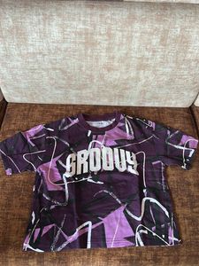 Studiofit Purple Patterned Crop Top