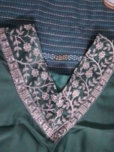 Embroidered Kurta Set with Fringes