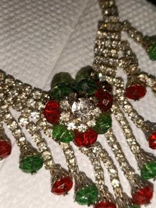 Rhinestone Necklace &amp; Earrings Set