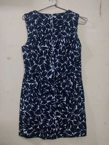 Stylish Sleeveless Leaf Print Dress