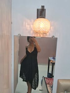Sexy Lace V neck Black Dress♥️
