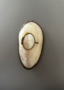 Antique mother of pearl pendant/ trinket box