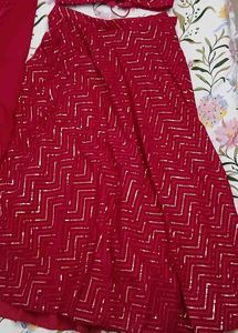 Stunning Rani Pink Sequined Lehenga - L/XL