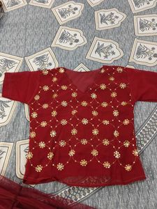 Embellished Red Blouse