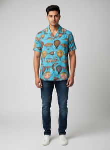 Unique Hot Air Balloon Print Shirt