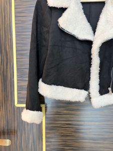Black Faux Suede Sherpa Jacket check details