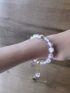 Charming Purple Beaded Butterfly Bracelet
