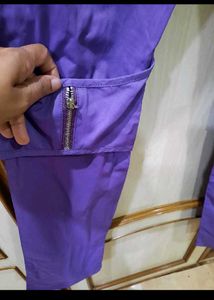 Vibrant Purple Zipped Pants