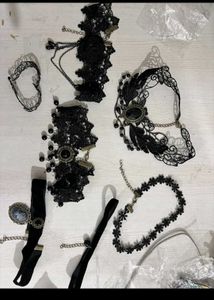 Gothic Lace Choker Necklaces Set