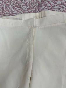 Cream Wide-Leg Trousers