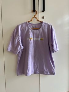 Lilac Graphic Print Oversized T-Shirt