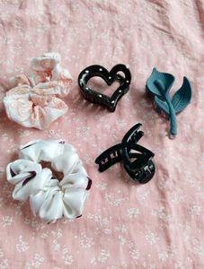Cute Hair Claw Clips & Scrunchies Set