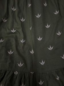 Olive Green Print Spaghetti Strap Dress