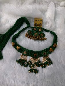 Bohemian Green Choker Necklace Set