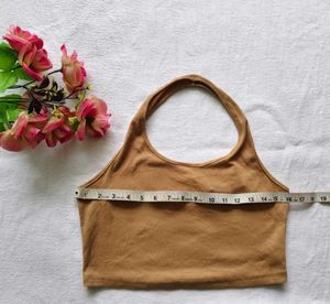 Shein : Trendy Brown Crop Tank Top