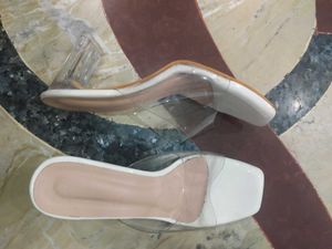 Clear Block Heels Sandals