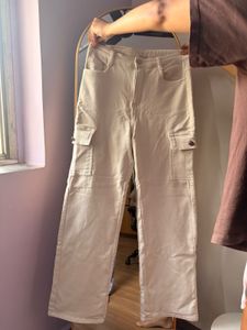 off white color cargo denim