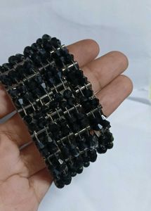 Set of 4 Black Beaded Bangles