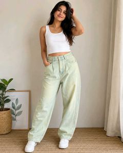 Vintage Light Wash Wide Leg Jeans