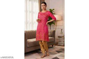 Elegant Pink Printed Kurta