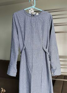 Gingham Midi Dress with Tie Waist