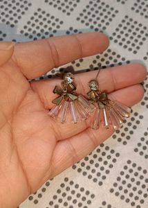 Vintage Bow &amp; Crystal Drop Earrings