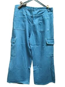 Blue Denim Cargo Pants