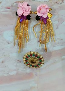 Stunning Chain Earrings & Ring Set