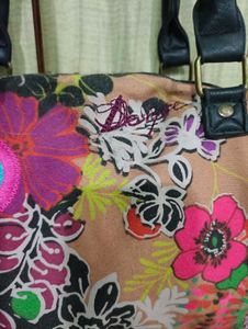 Desigual Vibrant Floral Print Satchel Bag