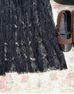 Elegant Black Lace Maxi Skirt