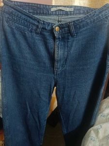 Wide Leg Blue Denim Jeans