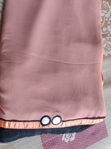 Combo of Elegant Peach and casual mustard saree
