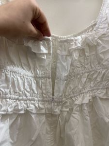 Forever 21 White Smocked Square Neck Dress