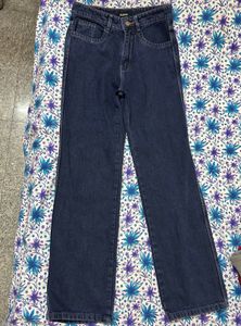 Unlimited Dark Blue Denim Wide Leg Jeans
