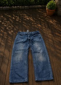 Wide Leg Blue Denim Jeans