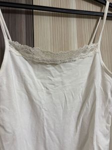 40 H&amp;M LACE TRIMMED SLIP TOP